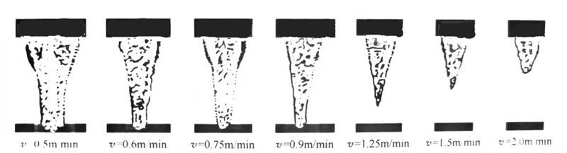Learn The Truth About Laser Welding 16 Hloubka průniku získaná při různých rychlostech svařování (P=8,7 kW, tloušťka plechu 12 mm)